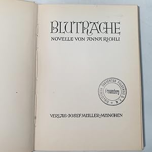 Bild des Verkufers fr Blutrache. Novelle. zum Verkauf von Antiquariat Bookfarm