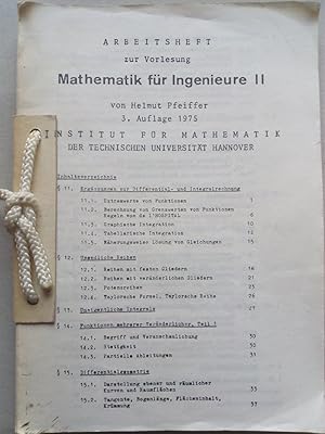 Bild des Verkufers fr Arbeitsheft zur Vorlesung Mathematik fr Ingenieure II zum Verkauf von Versandantiquariat Jena