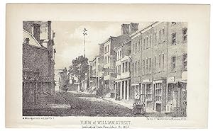 (New York). View of William Street, looking up from Frankfort St. 1859.