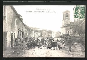 Carte postale Foissy-les-Vezelay, Vallée de la Cure, La Grande-Rue, vue de la rue