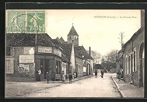 Carte postale Courlon, La Grande-Rue, vue de la rue