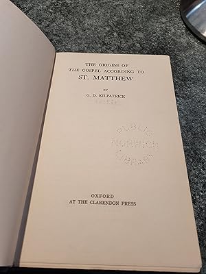 Seller image for The Origins Of The Gospel According To Matthew for sale by SGOIS