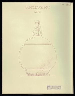 Entwurf einer runden Dose, um 1920/30