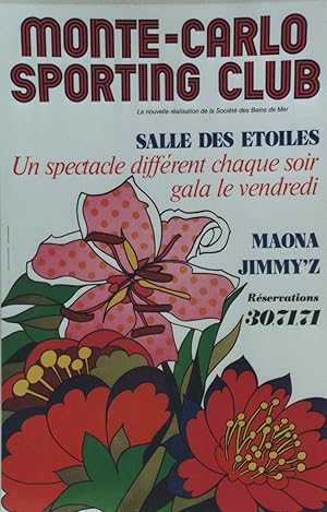 "MONTE-CARLO SPORTING CLUB" Affiche originale entoilée / Offset STUDIO BAZZOLI Monaco (années 70)