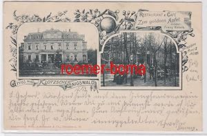 84084 Ak Gruß aus Klotzsche Königswald Restaurant zum goldenen Apfel 1900