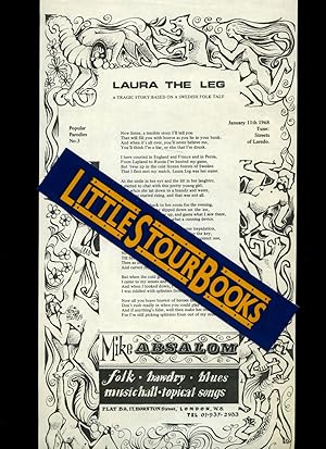 Seller image for Laura The Leg | A Tragic Story Based on a Swedish Folk Tale | Popular Parodies No. 3 | Broadsheet | Long Sheet | Broadside Ballad | Minstrel Song Sheet. for sale by Little Stour Books PBFA Member