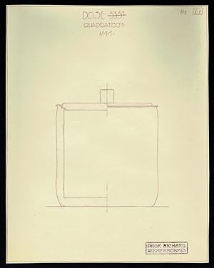 Entwurf einer quadratischen Dose, um 1920/30