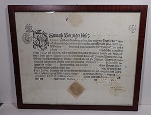 Schöner Geburtsbrief aus Lenzen (Elbe), ausgestellt und signiert vom Bürgermeister und Ratmann Au...