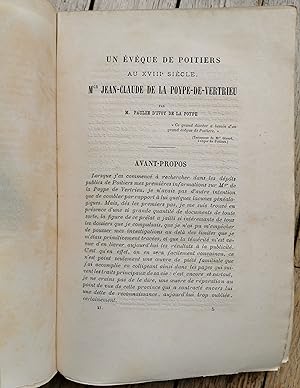 un Évêque de POITIERS au XVIII° s - Mgr Jean-Claude de la POYPE-de-VERTRIEU