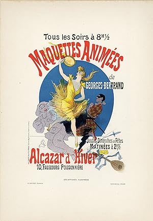 "MAQUETTES ANIMÉES de GEORGES BERTRAND / ALCAZAR D'HIVER" / Planche originale entoilée "Les AFFIC...