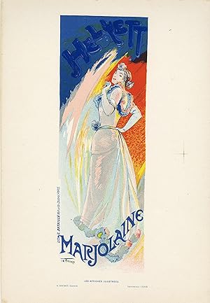 "HELYETT / MARJOLAINE" Planche originale entoilée "Les AFFICHES ILLUSTRÉES" / G. BOUDET éditeur (...