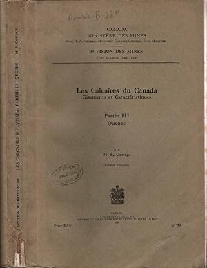 Immagine del venditore per Les Calcaires du Canada Gisements et Caractristiques - Partie III: Qubec venduto da Biblioteca di Babele