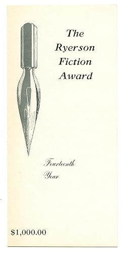 Promotional leaflet for The Ryerson Press Fiction Award