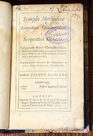 Synopsis Methodica Animalium Quadrupedum et Serpentini Generis.