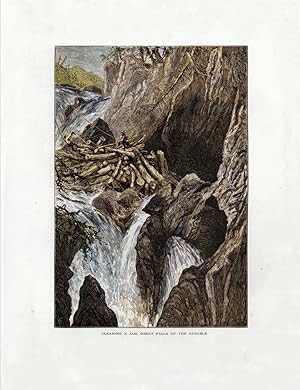 Ausable Chasm, Clinton Co., New York 1875 Color Giclee Print: Clearing a Jam