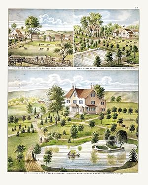 1875 Unionville, Crawford, Monroe Scenes, Orange Co., NY - Color Giclee Print
