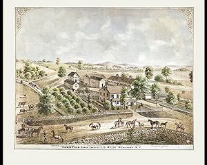 Middletown - Willis Residence & Farm, Orange Co., New York 1875 Color Giclee Print