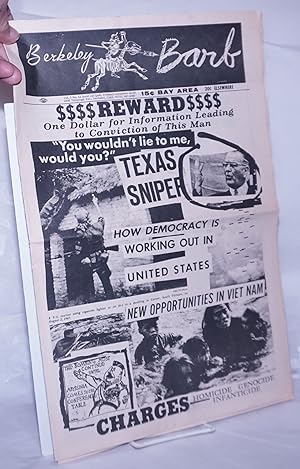 Imagen del vendedor de Berkeley Barb: vol. 5, #11 [likely #12] (#110) September 22 - 28, 1967: Reward: Texas Sniper a la venta por Bolerium Books Inc.