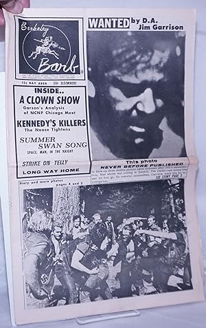Bild des Verkufers fr Berkeley Barb: vol. 5, #10 [likely #11] (#109) September 15 - 21, 1967: Wanted by D.A. Jim Garrison zum Verkauf von Bolerium Books Inc.