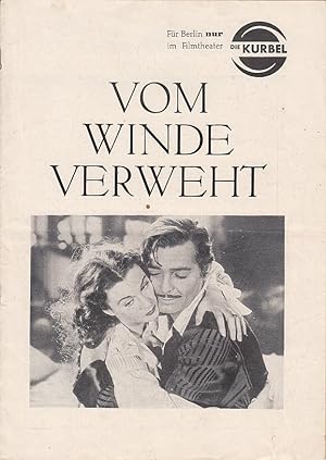 Seller image for Vom Winde verweht = Gone with the Wind. [Filmprogramm]. for sale by Fundus-Online GbR Borkert Schwarz Zerfa