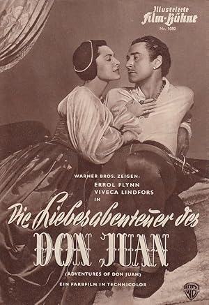 Seller image for Die Liebesabenteuer des Don Juan = Adventures of Don Juan. Illustrierte Film-Bhne, Nr. 1080, [Filmprogramm]. for sale by Fundus-Online GbR Borkert Schwarz Zerfa