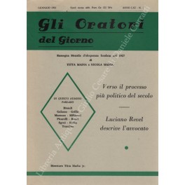 Imagen del vendedor de Gli oratori del giorno. Rassegna mensile d'eloquenza. Anno LXI - Numero 1. Gennaio 1993 a la venta por Libreria Antiquaria Giulio Cesare di Daniele Corradi