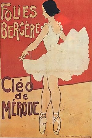Folies Bergere Cleo De Merode French Old Poster Postcard