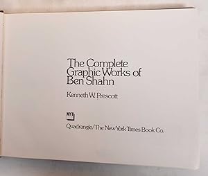 Immagine del venditore per The Complete Graphic Works of Ben Shahn venduto da Mullen Books, ABAA