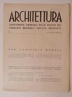 Architettura. Supplemento sindacale della rivista del sindacato nazionale fascista architetti 30 ...