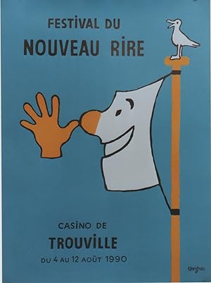 "FESTIVAL du NOUVEAU RIRE TROUVILLE 1990" Affiche originale entoilée / Offset par SAVIGNAC / Imp....