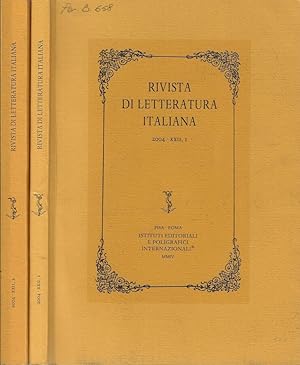 Bild des Verkufers fr Rivista di letteratura italiana 2004 XXII N. 1, 2 zum Verkauf von Biblioteca di Babele