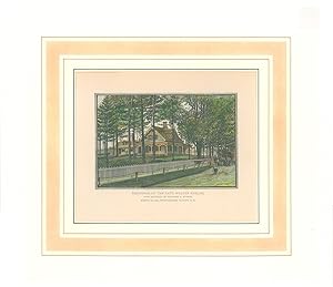 Walter Keeler Residence, North Salem, Westchester Co., NY Original Hand-colored, French Mat Print
