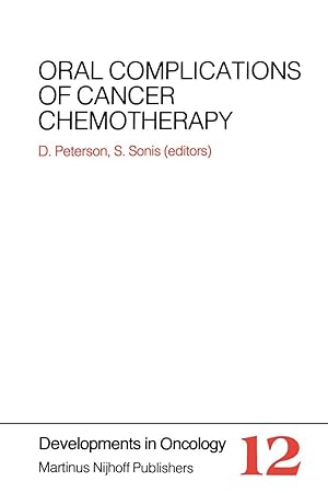 Bild des Verkufers fr Oral Complications of Cancer Chemotherapy zum Verkauf von moluna
