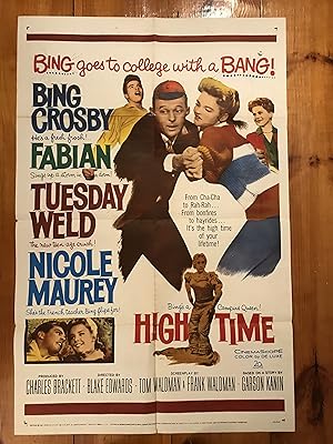 Imagen del vendedor de High Time One Sheet 1960 Bing Crosby, Fabian, Tuesday Weld a la venta por AcornBooksNH