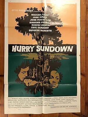 Bild des Verkufers fr Hurry Sundown One Sheet 1967 Michael Caine, Jane Fonda zum Verkauf von AcornBooksNH
