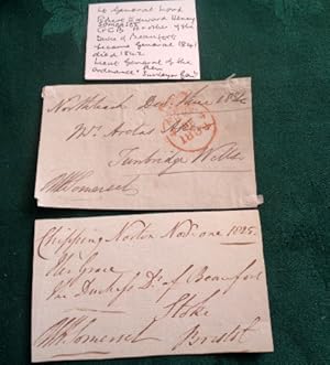 Seller image for 2 Signature on piece "free fronts", one addressed to The Duchess of Beaufort 1825 (his brothers wife) & the other to Mrs Arctas Akers of Tunbridge 1834 for sale by Colophon Books (UK)