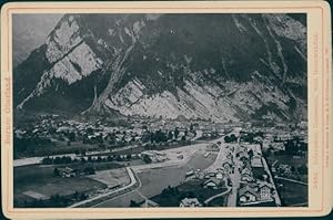 Kabinettfoto Interlaken Kt. Bern Schweiz, Unterseen, Panorama vom Heimwehfluh