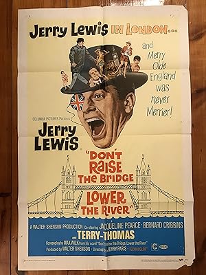 Imagen del vendedor de Don't Raise the Bridge Lower the River One Sheet 1968 Jerry Lewis, Terry-Thomas a la venta por AcornBooksNH