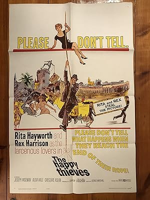 Imagen del vendedor de The Happy Thieves One Sheet 1961 Rita Hayworth, Rex Harrison a la venta por AcornBooksNH