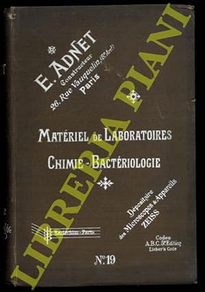 Catalogue général n°19 de verrerie, chimie, bactériologie.