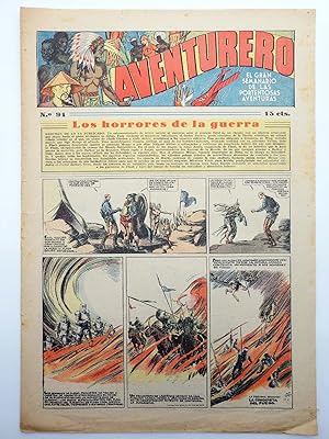 AVENTURERO. SEMANARIO DE LAS PORTENTOSAS AVENTURAS Nº 91 (Vvaa) Hispano Americana, 1937. ORIGINAL