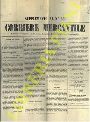 Corriere Mercantile. Giornale quotidiano di Politica, Economia Sociale e Pratica Commerciale.