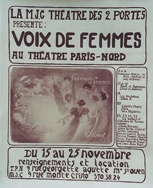 "VOIX DE FEMMES / CHANSONS DE FEMMES de Paul DELMET" Affiche originale entoilée d'après STEINLEN ...