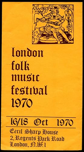 Immagine del venditore per London Folk Music Festival 16-18 October 1970 Advertisement Flyer venduto da Little Stour Books PBFA Member