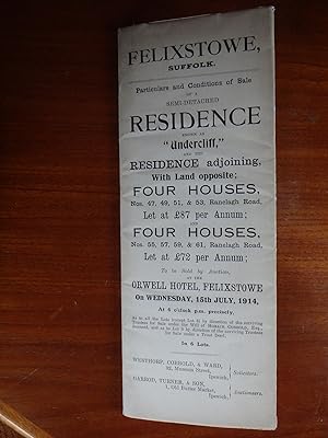 Felixstowe (Suffolk) - Auction Prospectus - 1914 - for Sale of Houses in Undercliff and Ranelagh ...