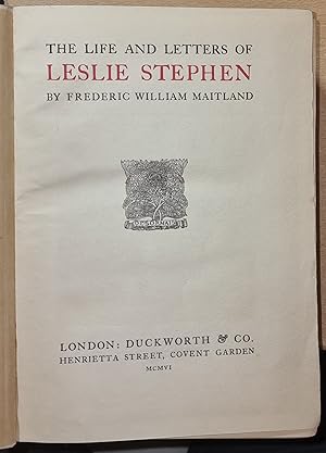 The Life and Letters of Leslie Stephen.