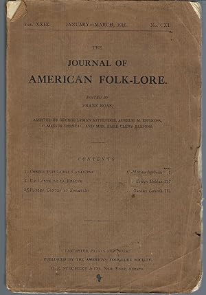 Journal Of American Folklore, Vol. X X I X, January - March, 1916. No. C X L
