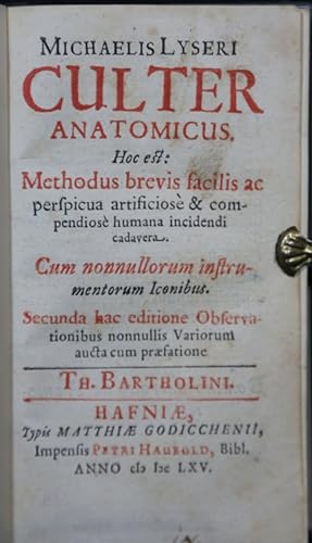 Bild des Verkufers fr Culter anatomicus. Mit 9 Textholzschnitten. zum Verkauf von Antiquariat  Braun