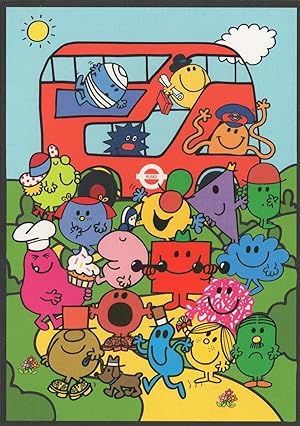 Mr Men Mister London Bus Underground Tube Advertising Postcard