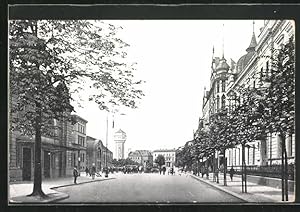 Ansichtskarte Kattowitz, Bahnhofstrasse mit neuem Wasserturm